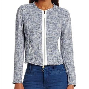 Elie Tahari Tweed Zip Blazer Size Medium